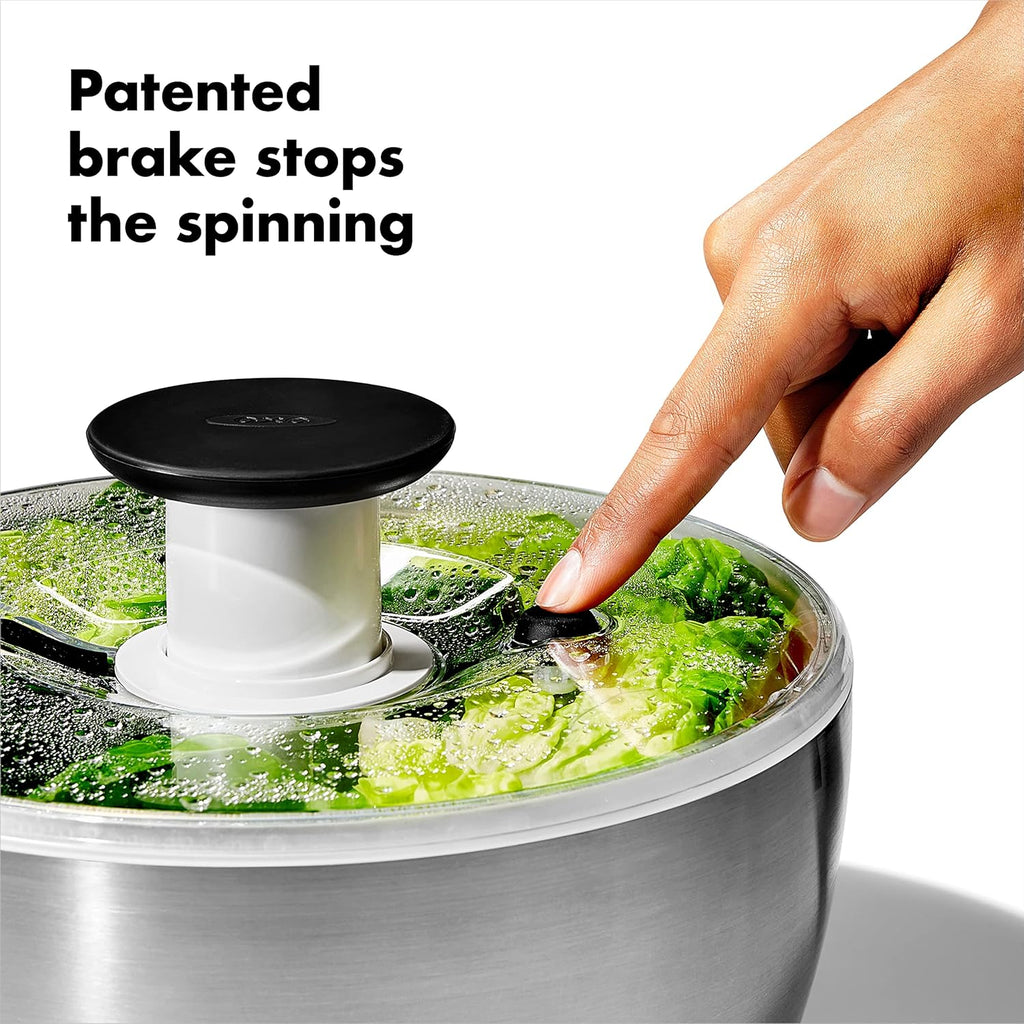 Stainless Steel Salad Spinner, 6.34 Qt. G495055