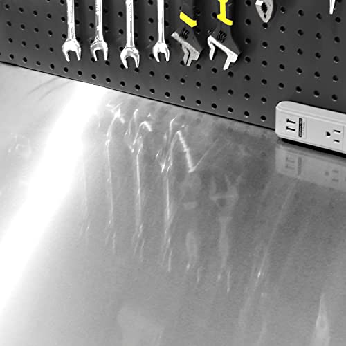 Heavy Duty Lighted Workcenter with Pegboard, 500 lbs Capacity, Stainless Steel Top, 48" W L722