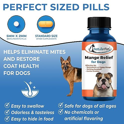 Mange Relief for Dogs - Natural Itch and Coat Support Pills L59134