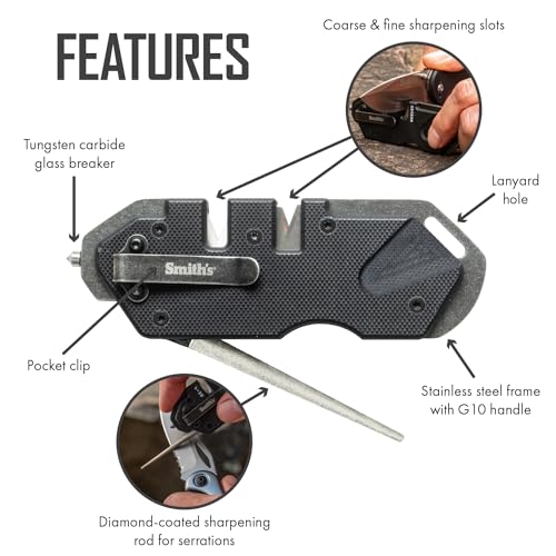 Pocket Tactical Knife Sharpener with Diamond Rod and Pocket Clip M291482