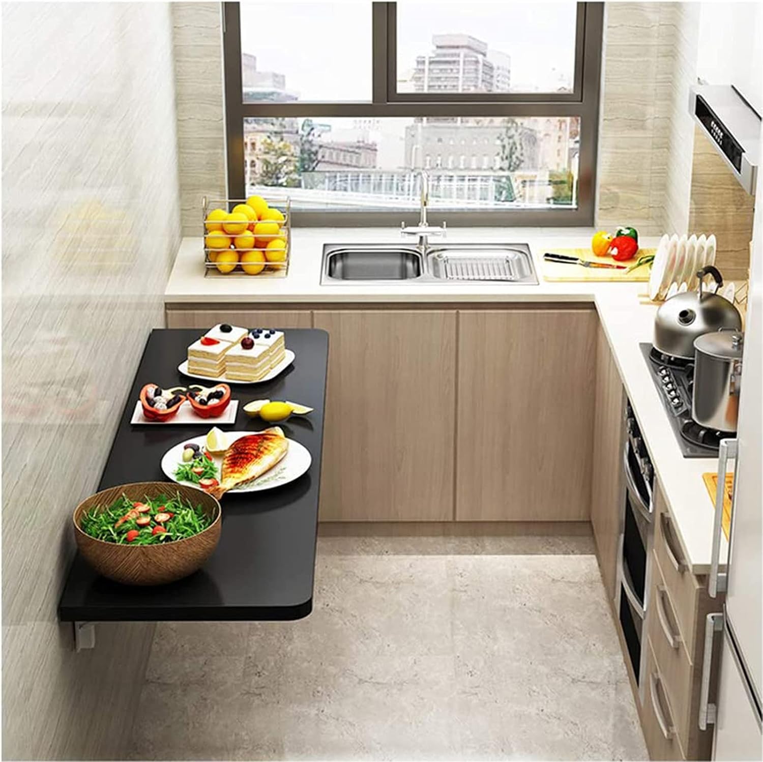 Wall Mounted,Wall Mounted Fold Down Desk for Small Saving Spaces,for Laundry Room,Dining,Room,Study,Kitchen,Bar,E-90cm Fashionable