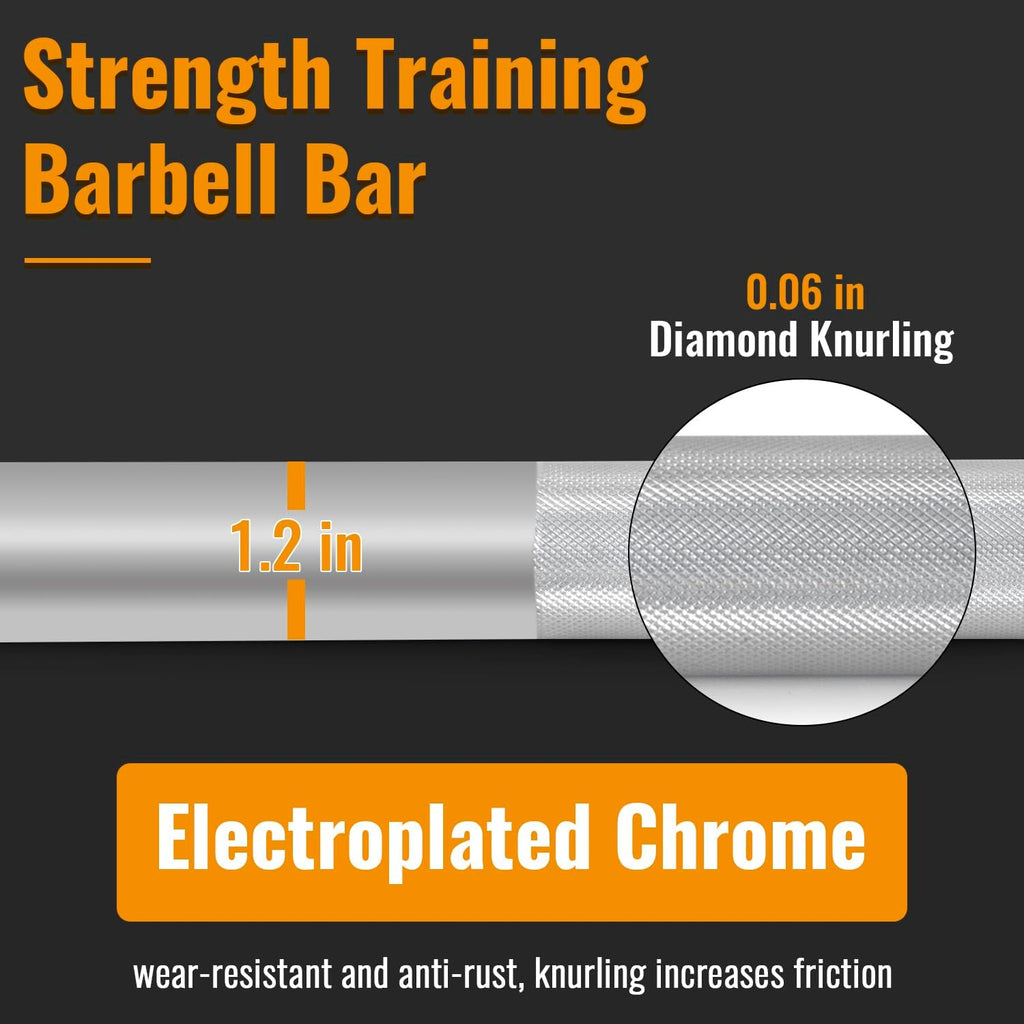 7ft Olympic Barbell for Strength Training, Weightlifting, Powerlifting R396