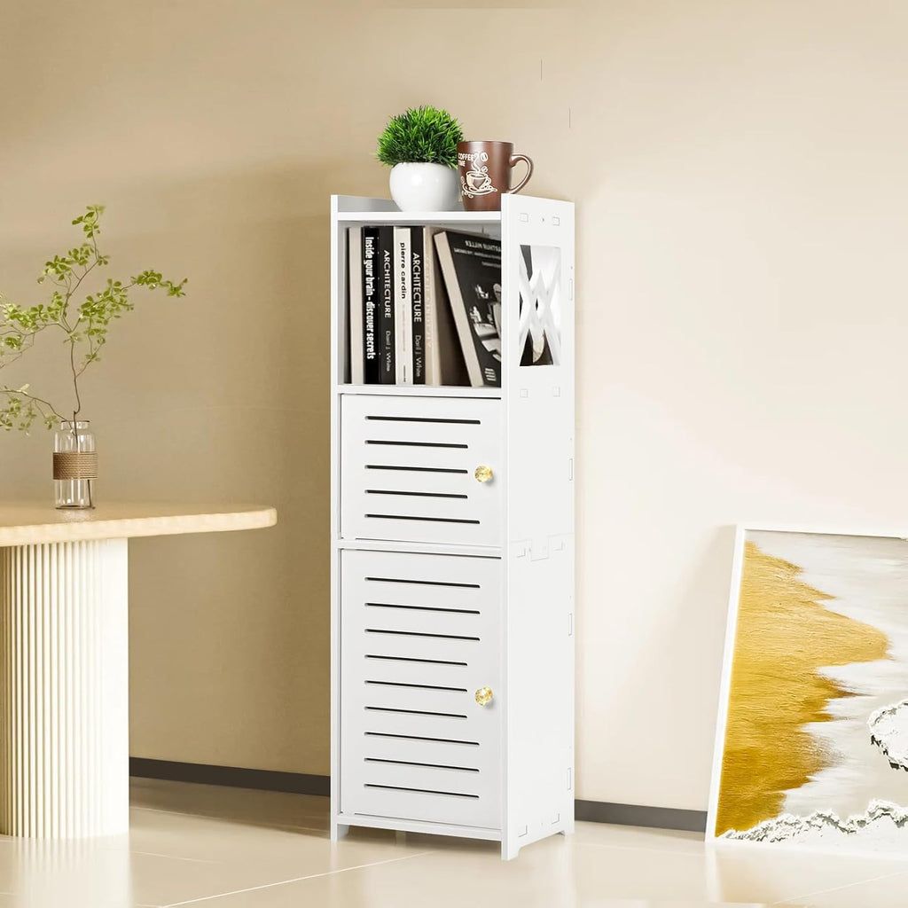 Freestanding Bathroom Storage Cabinet with Double Door and 3-Tier Shelf M277