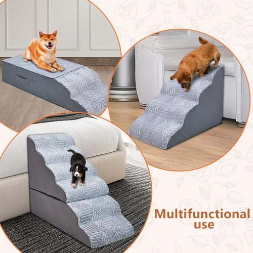 Dog Stairs for Small Dogs, Non-Slip for High Beds, Black N669
