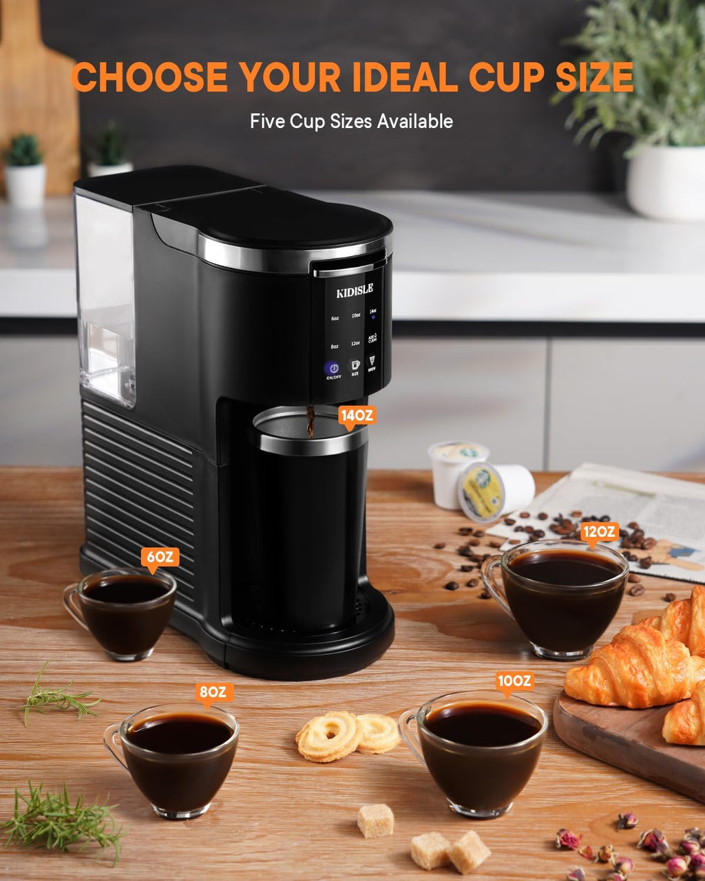 Single Serve Coffee Machine, 3 in 1 Pod Maker for K Cup, Ground Coffee & Tea X14137