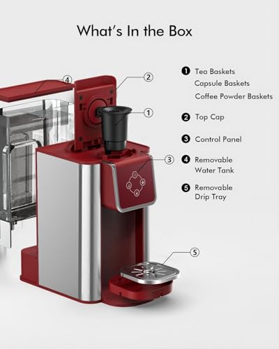 Single Serve Coffee Machine, 3 in 1 Pod and Ground Coffee Brewer M8466