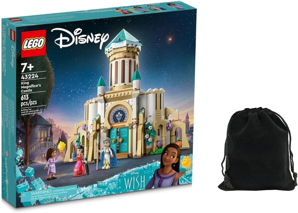 LEGO Disney Wish: King Magnifico’s Castle 43224 Building Toy Set, AA Collectible Set Designed for Kids Ages 7 and Older to Recreate Beloved Scenes from The Disney Movie, Includes Storage Pouch