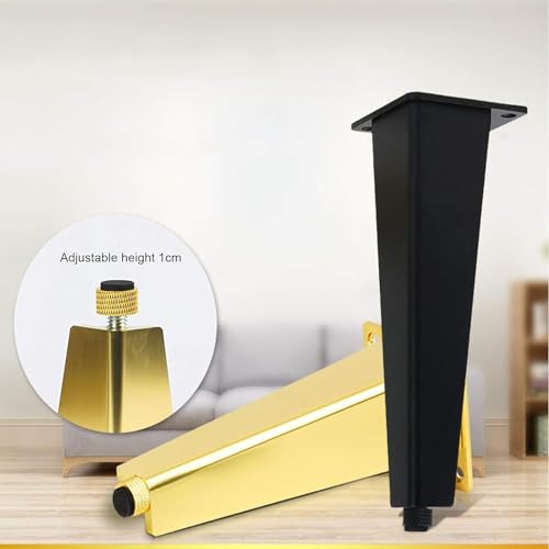 Adjustable Furniture Feet, Metal Cabinet Legs with Screws, Gold 30cm X82317