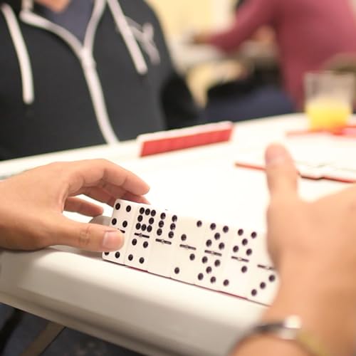 Red Double Nine High Gloss Dominoes Set with Wooden Storage Box U968