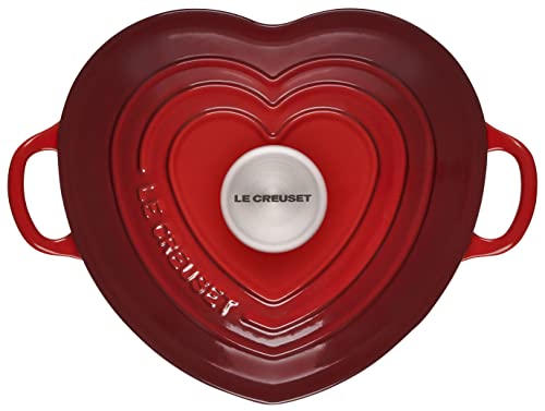 Enameled Cast Iron Heart Cocotte, 2 Quart, White V579192