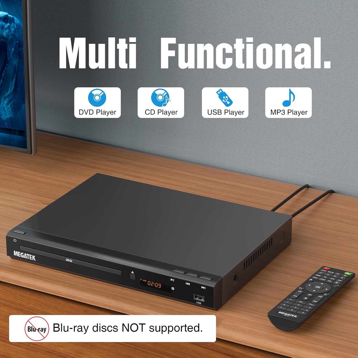 Region-Free DVD Player for TV with HDMI and USB Port C965