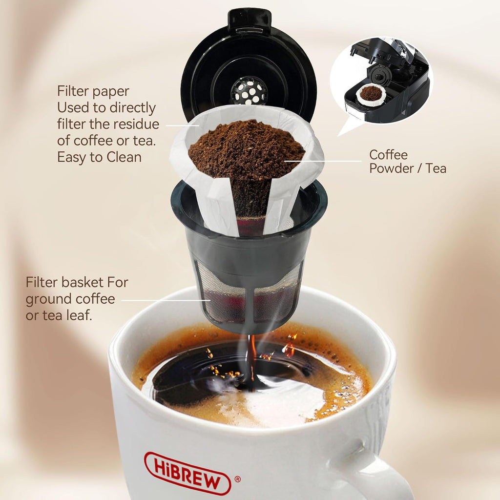 Single Serve Coffee Maker for K Cup Pod, One Button Operation, Black J12381
