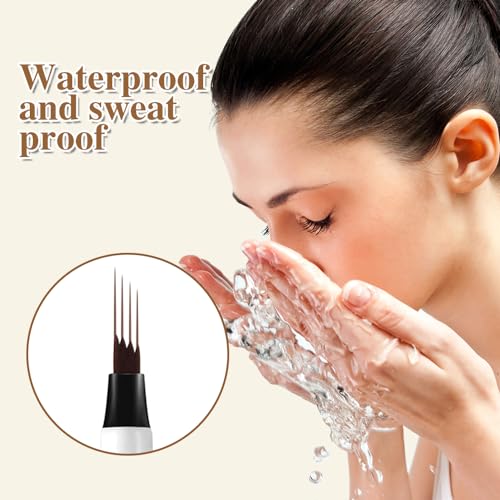 4 Tip Microblade Brow Pen, Waterproof Long Lasting Eyebrow Pencil, Light Brown N393