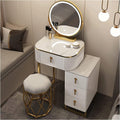 Vanity Desk with Lighted Mirror Fashion Dressing Table Set with Adjustable Cabinet Vanity Table Slate Tabletop Makeup Table ()