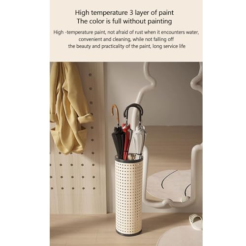 Creamy Umbrella Rack, Imitation Rattan Freestanding Umbrella Storage G76529
