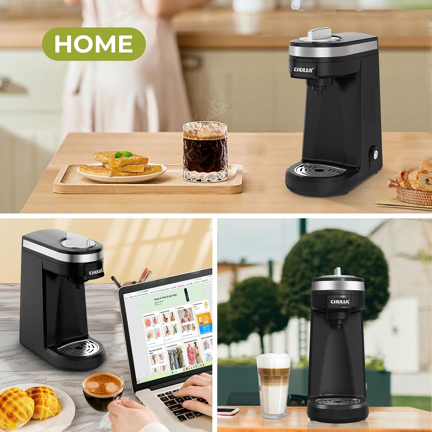 Mini 2 in 1 Single Serve Coffee Maker for K Cup & Ground Coffee Y581
