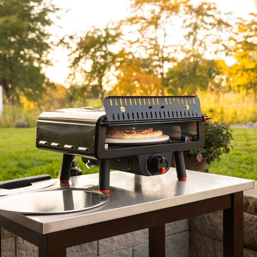 Portable Outdoor Pizza Oven with 13" Rotating Stone and Accessories U745