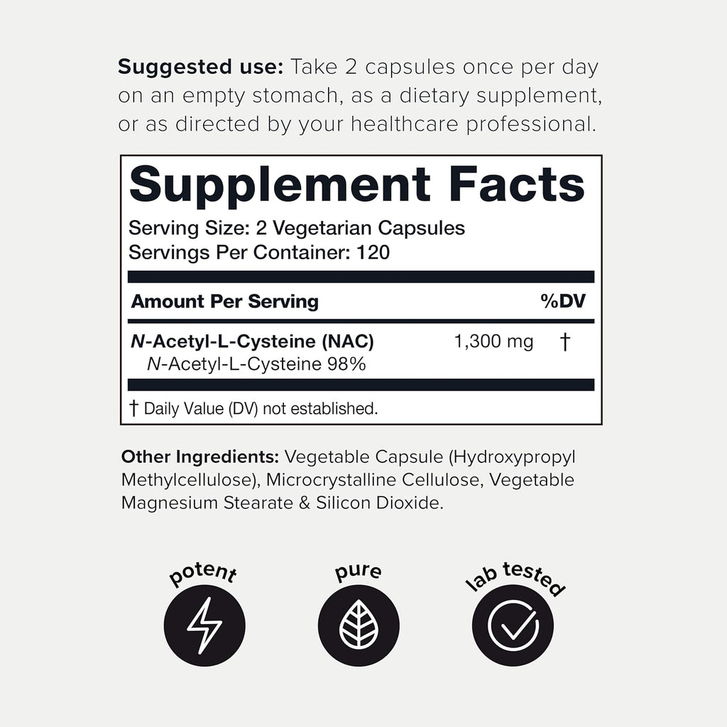 Glutathione & NAC Supplement Bundle - 1300mg High Purity Formula D810748