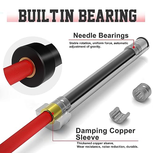 7 ft Olympic Barbell Bar for Weightlifting, 2 Inch 45 lb Bar for Squats, Deadlifts, Presses, Rows, Curls S10015