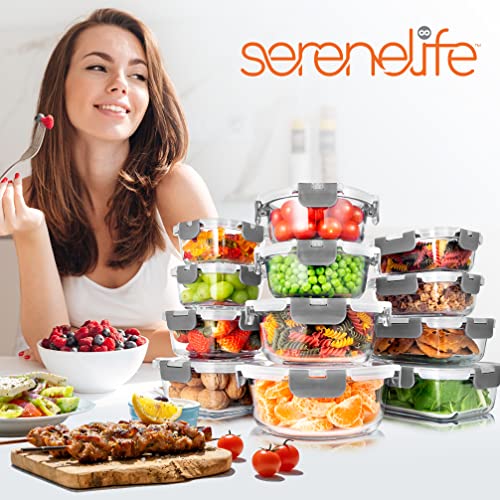 12-Piece Glass Food Storage Containers with Airtight Lids, BPA-Free W129
