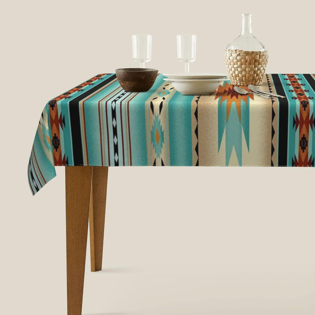 Rectangular Tablecloth Aztec Print Washable Dining Table Cover 60 x 90 Inches H5910