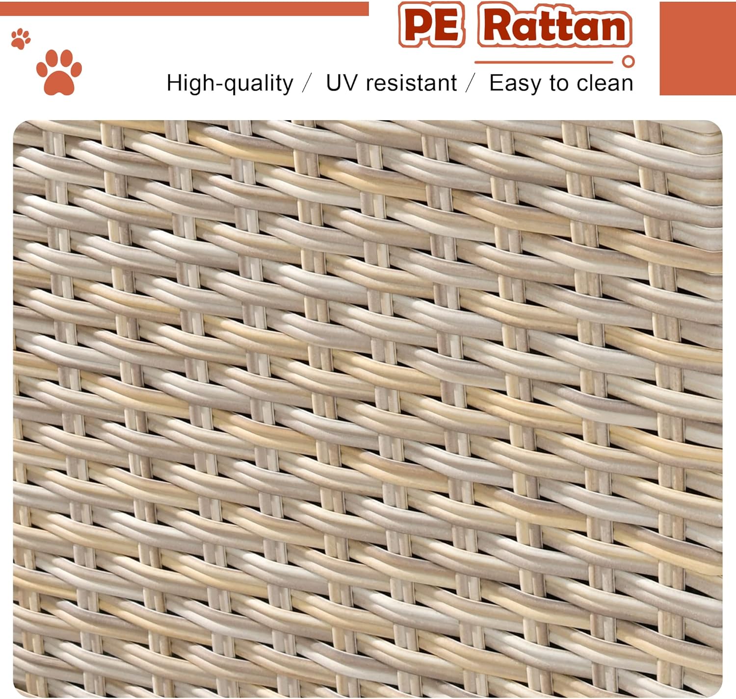 Outdoor Patio Conversation Set with Pet House Wicker Rattan Sofa N2343