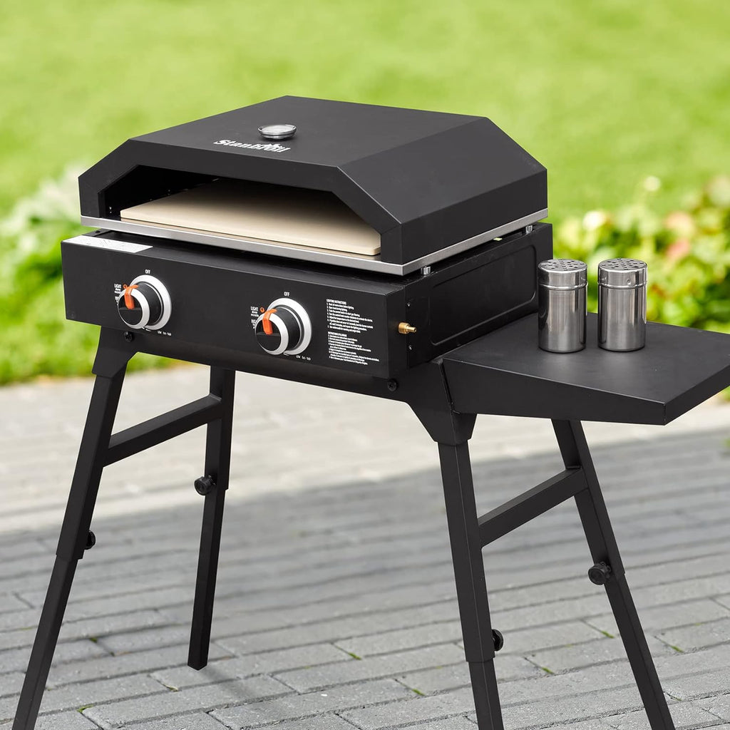 Outdoor Pizza Oven for Tabletop Griddles with Temperature Gauge and Pizza Stone U9326