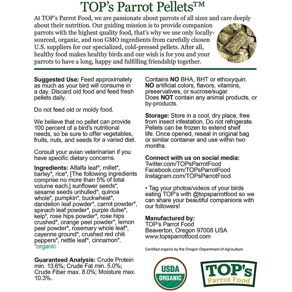 Parrot Food Organic Pellets K355