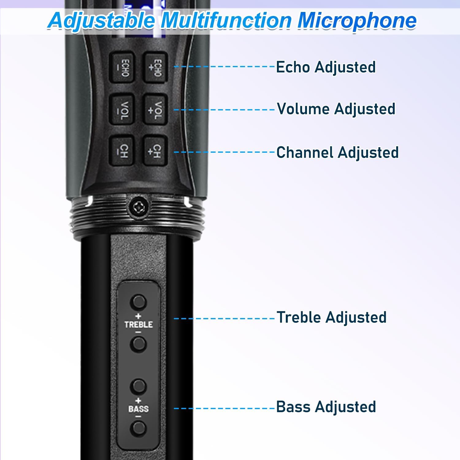 Wireless Karaoke Microphone System with Bluetooth Receiver, UHF 200 ft Range X8065