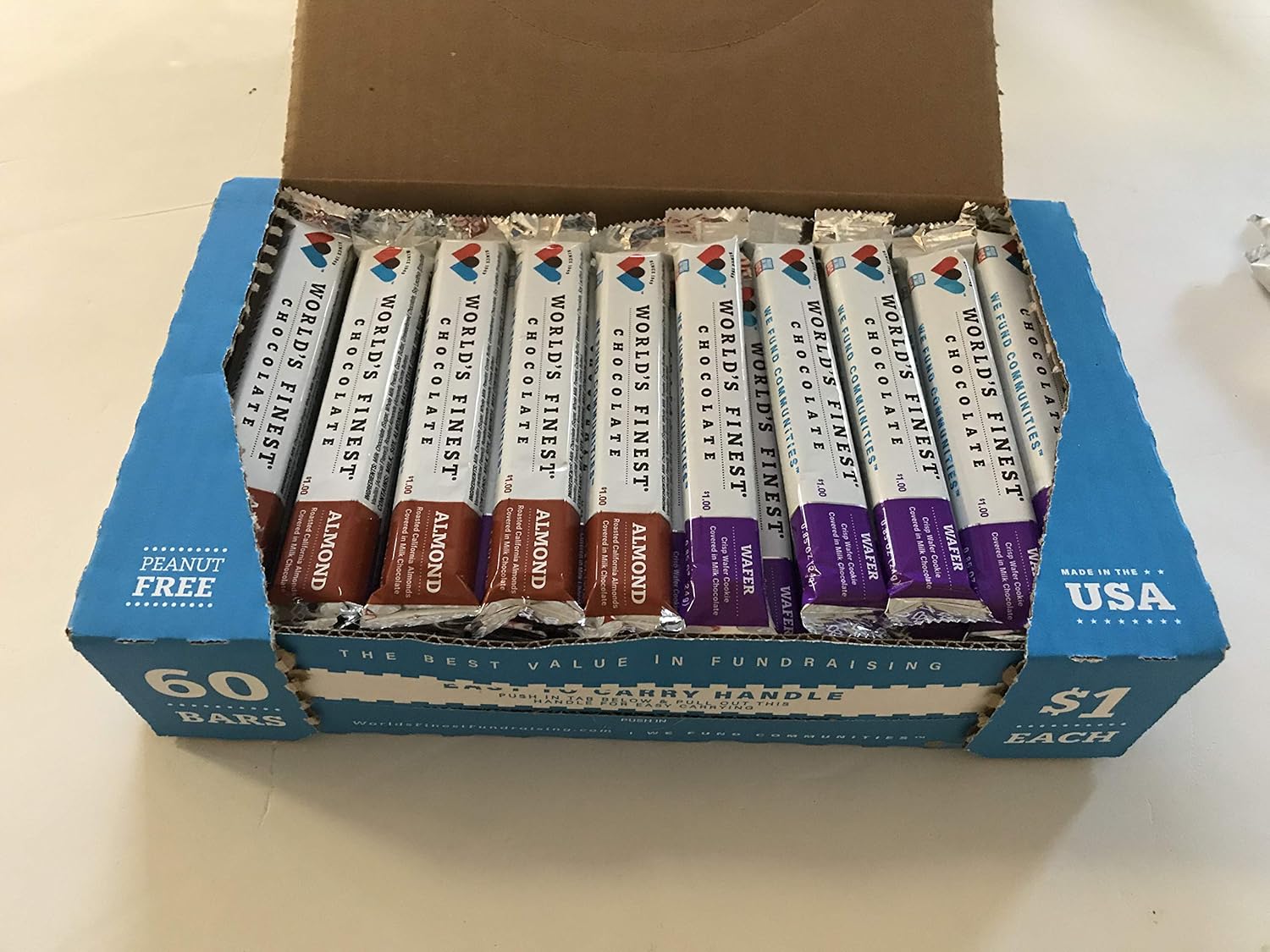 BuyBocceBalls Listing - 60 Bars - World's Finest Chocolate -30 Milk Chocolate Wafers and 30 milk chocolate almonds