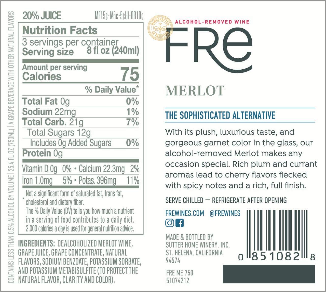 Non-Alcoholic Red Wine 6-Pack with Recipes, 750ML P23600