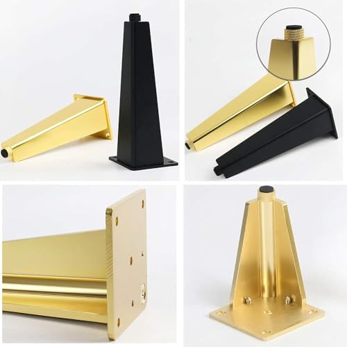 Adjustable Furniture Feet, Metal Cabinet Legs with Screws, Gold 30cm X82317