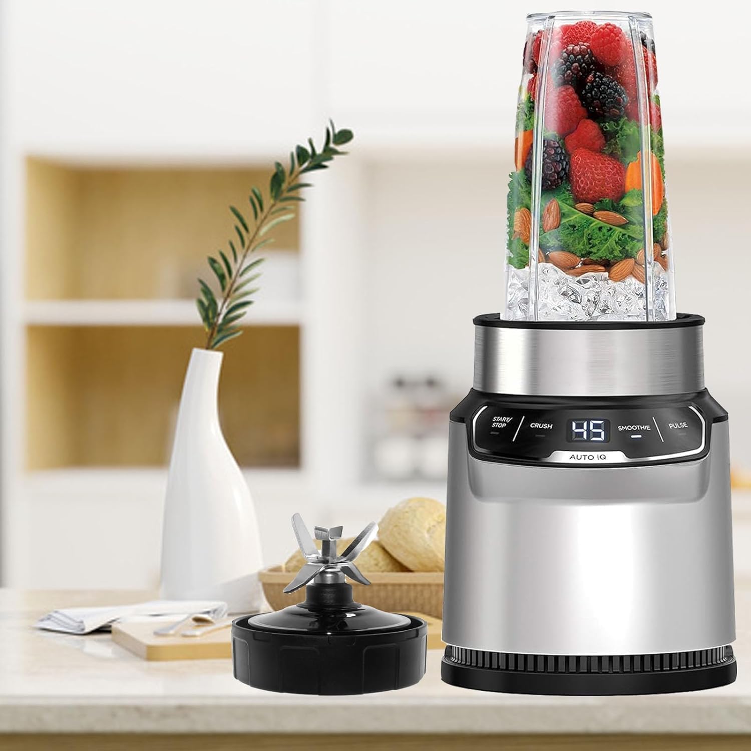 24oz Blender Cups with To-Go Lids and 7-Fin Blade, 2 Pack R938