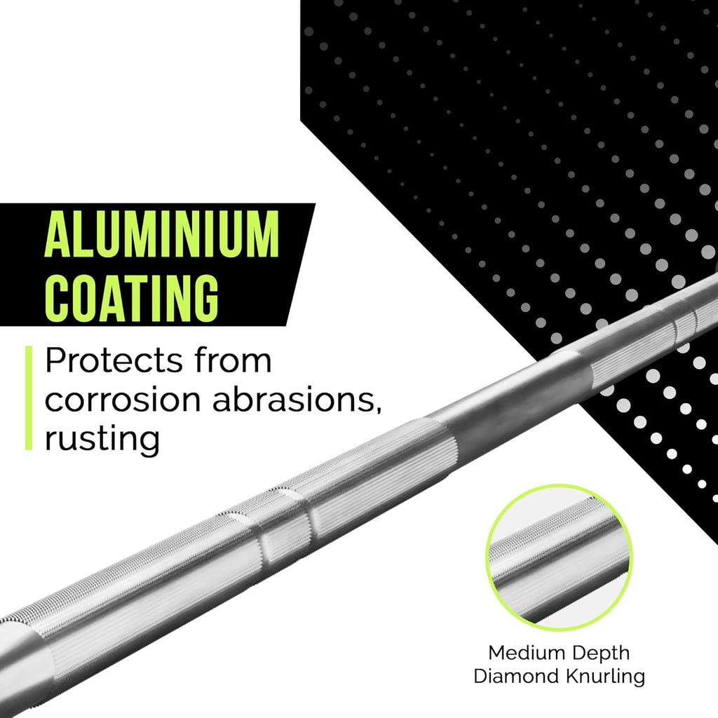 Olympic Training Barbell 6FT, 15 Pound, 300 LBS Capacity, Home Gym Strength Training Bar P6260