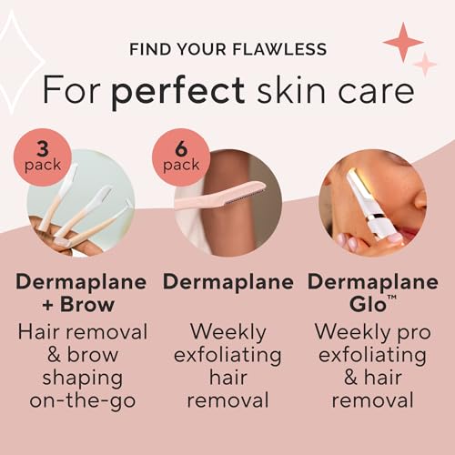 Dermaplane Facial Exfoliator and Hair Remover for Women, 6 Count V850