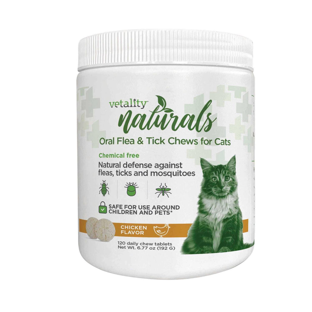 Vetality Naturals Oral Flea &amp; Tick Chews for Cats 120 ct - Pet Supplies online store