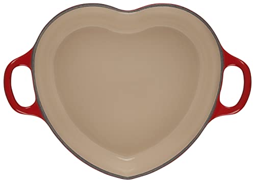 Enameled Cast Iron Heart Cocotte, 2 Quart, White V579192