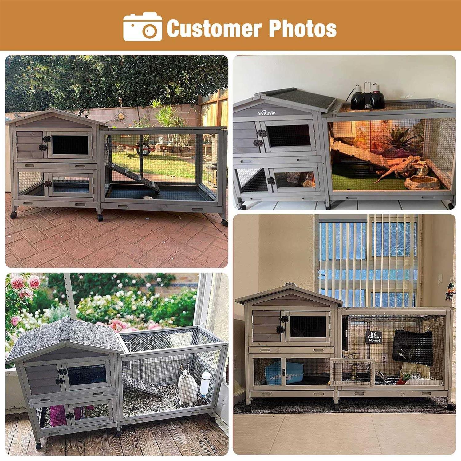 Rabbit Hutch with Waterproof Roof and Pull Out Tray P3186