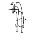 Kingston Brass CCK104T1 Vintage Tub Filler Combo with Lever Handle and Supply Lines, Polished Chrome