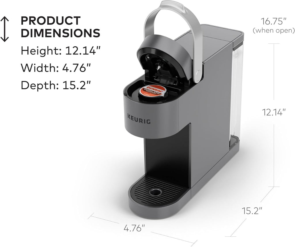 Single Serve Coffee Maker, Brews 8 to 12oz, Gray X86975