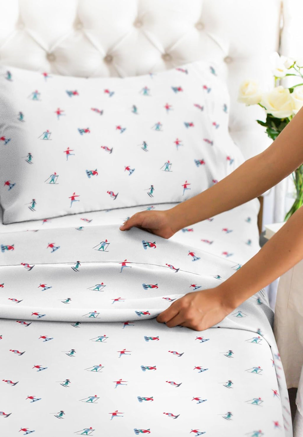 Christmas Sheets 4 Piece Deep Pocket Bedding Set Soft Wrinkle Free Easy Care H68149