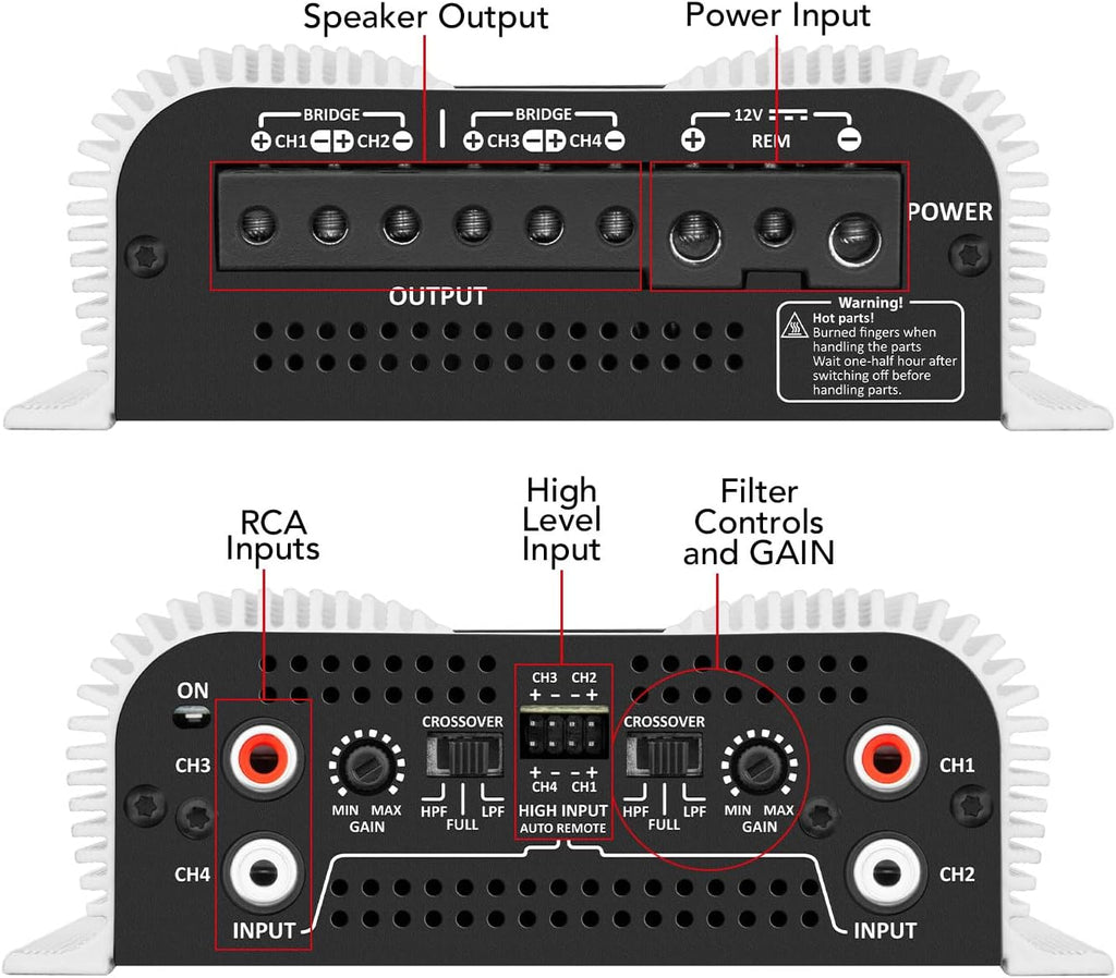 Compact 4 Channel 440 Watt Amplifier B525