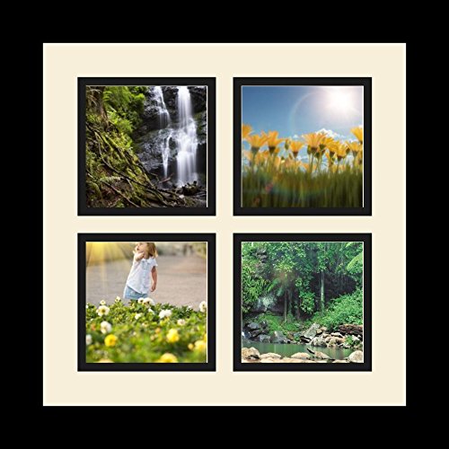 Collage Photo Frame with 4 Openings, Satin Black X9642