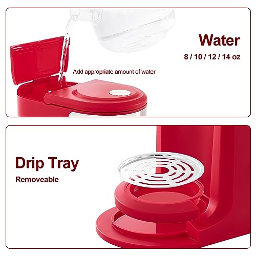 Single Serve Coffee Maker for Capsule and Ground Coffee, Self-Cleaning, 8-14 oz E18184