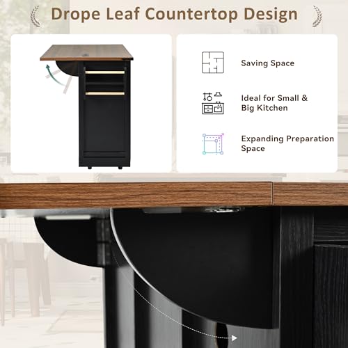 Kitchen Island with Power Outlet and Sliding Barn Doors Y2019