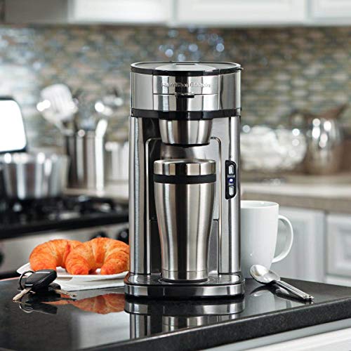 Single Serve Coffee Maker & Fast Grounds Brewer, 8-14oz Cups, Stainless Steel X4163