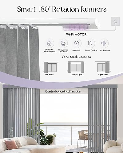 Motorized Vertical Blinds for Home Office, Blackout, Remote Control Y2361