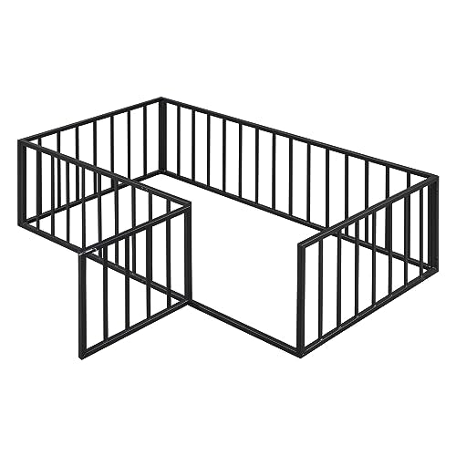 Metal Kids Floor Bed with Door X18684