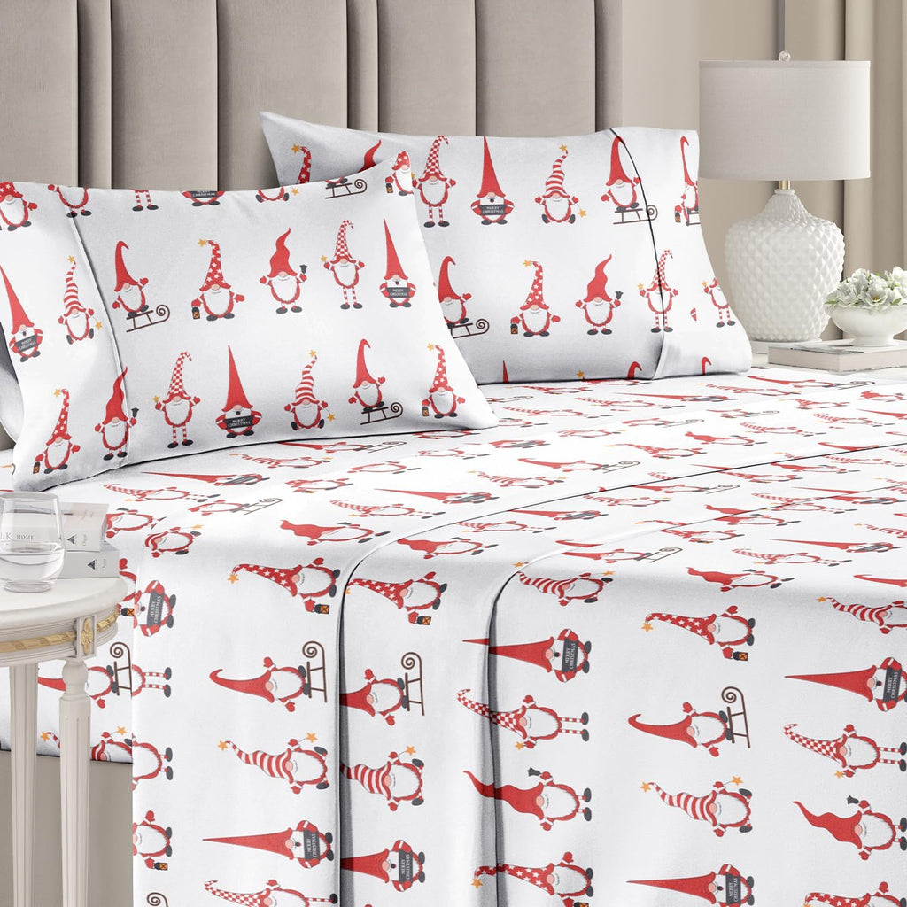 Christmas Sheets 4 Piece Deep Pocket Bedding Set Soft Wrinkle Free V870745
