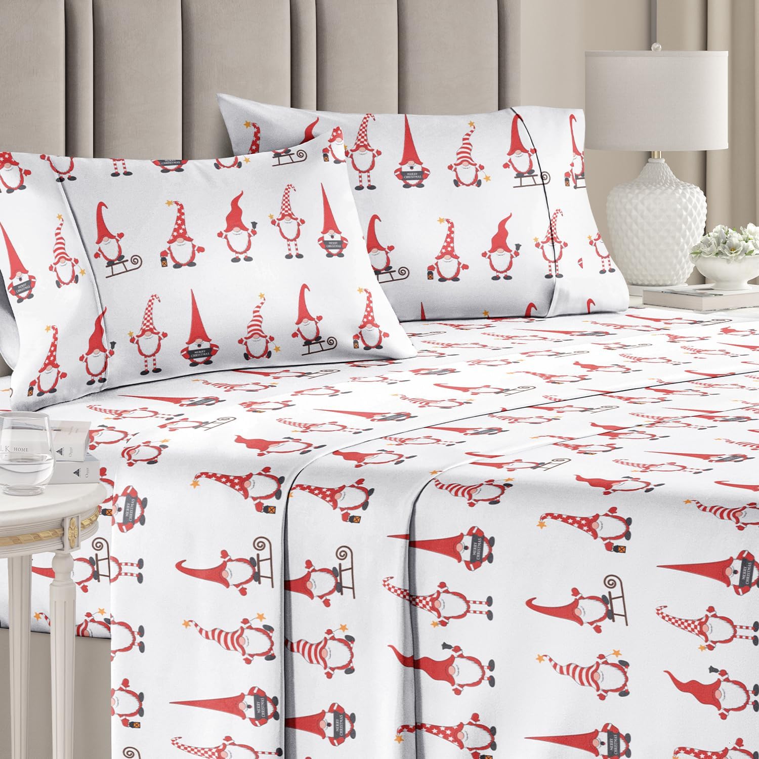 Christmas Sheets 4 Piece Deep Pocket Bedding Set Soft Wrinkle Free V870745
